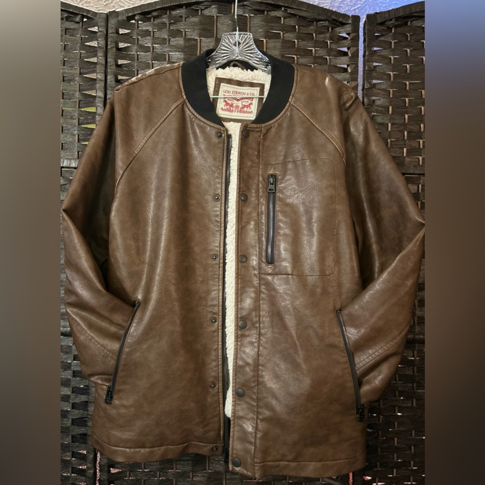 Levi's Mens Leather bomber Jacket